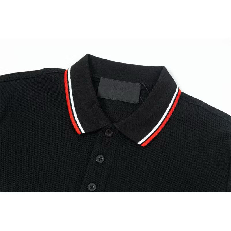 [New] Prada Black Logo Polo Shirt
