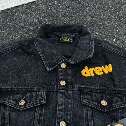 [New] Drew House Mascot Black Denim Jacket