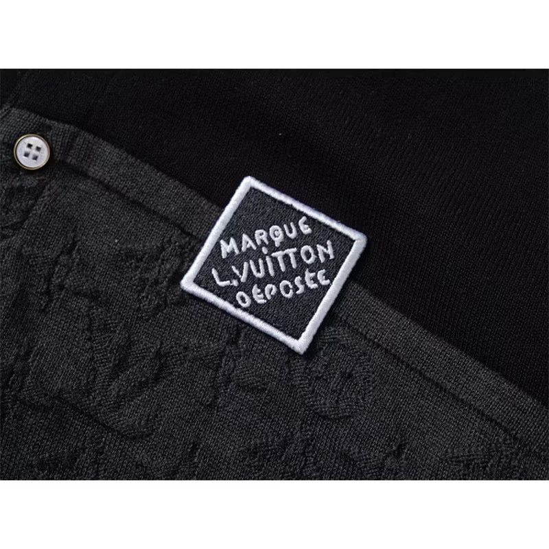 [New] Louis Vuitton Knit Monogram Longsleeve Polo Shirt