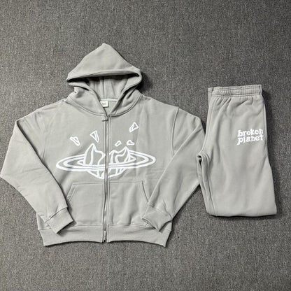 [New] Broken Planet 'Stoned Gray' Zip Hoodie and Pants