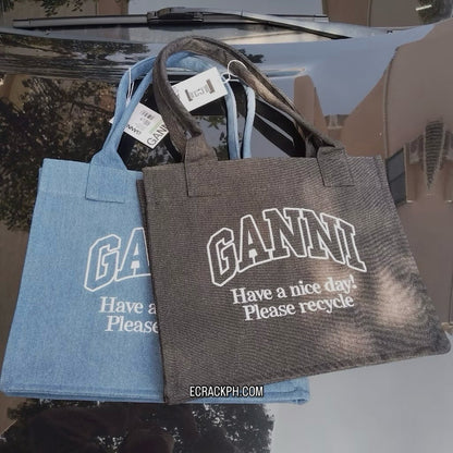 [New] Ganni Easy Shopper Tote Bag