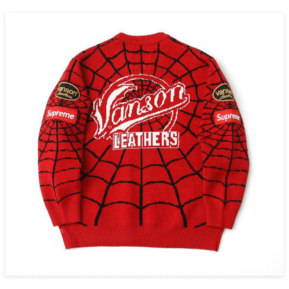 [New] Supreme Vanson SpiderMan Knitted Sweater
