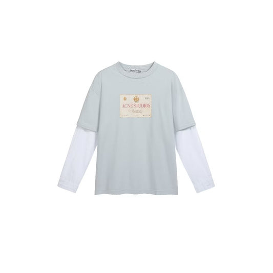 [New] Acne Studios Edra Oversized Layered Logo-Print Cotton-Jersey and Poplin Longsleeve Tee