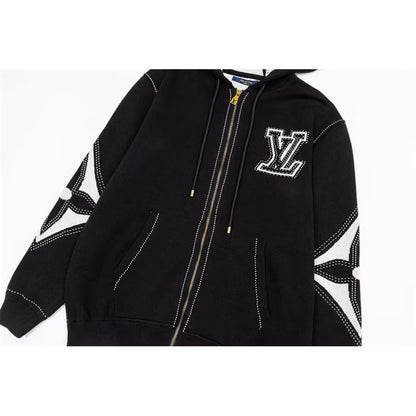 [New] Louis Vuitton Intarsia Zip Up Hoodie