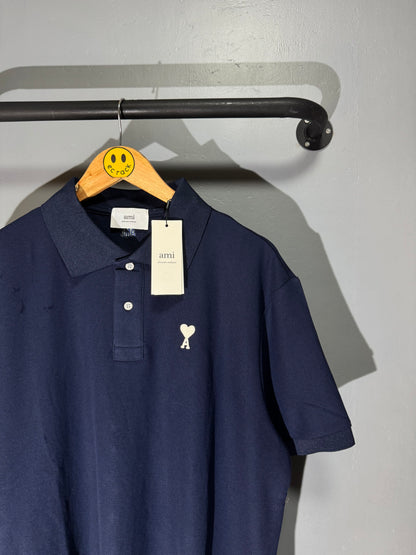 [New] Ami Paris Polo Shirt (Navy)