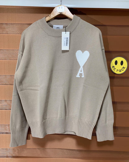 Ami Knitted Sweatshirt (Beige)