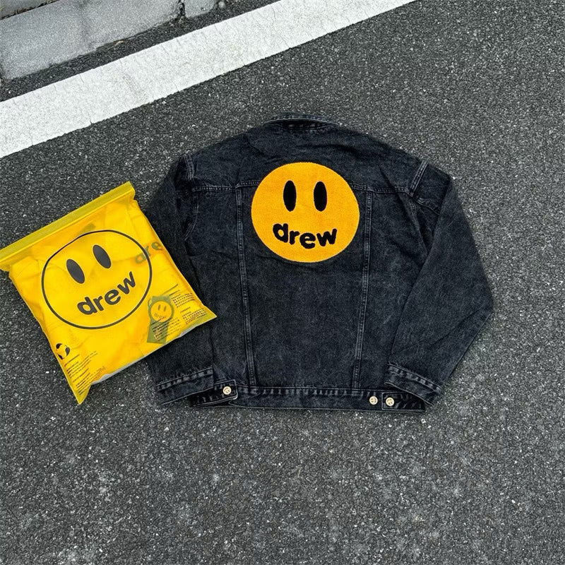 [New] Drew House Mascot Black Denim Jacket