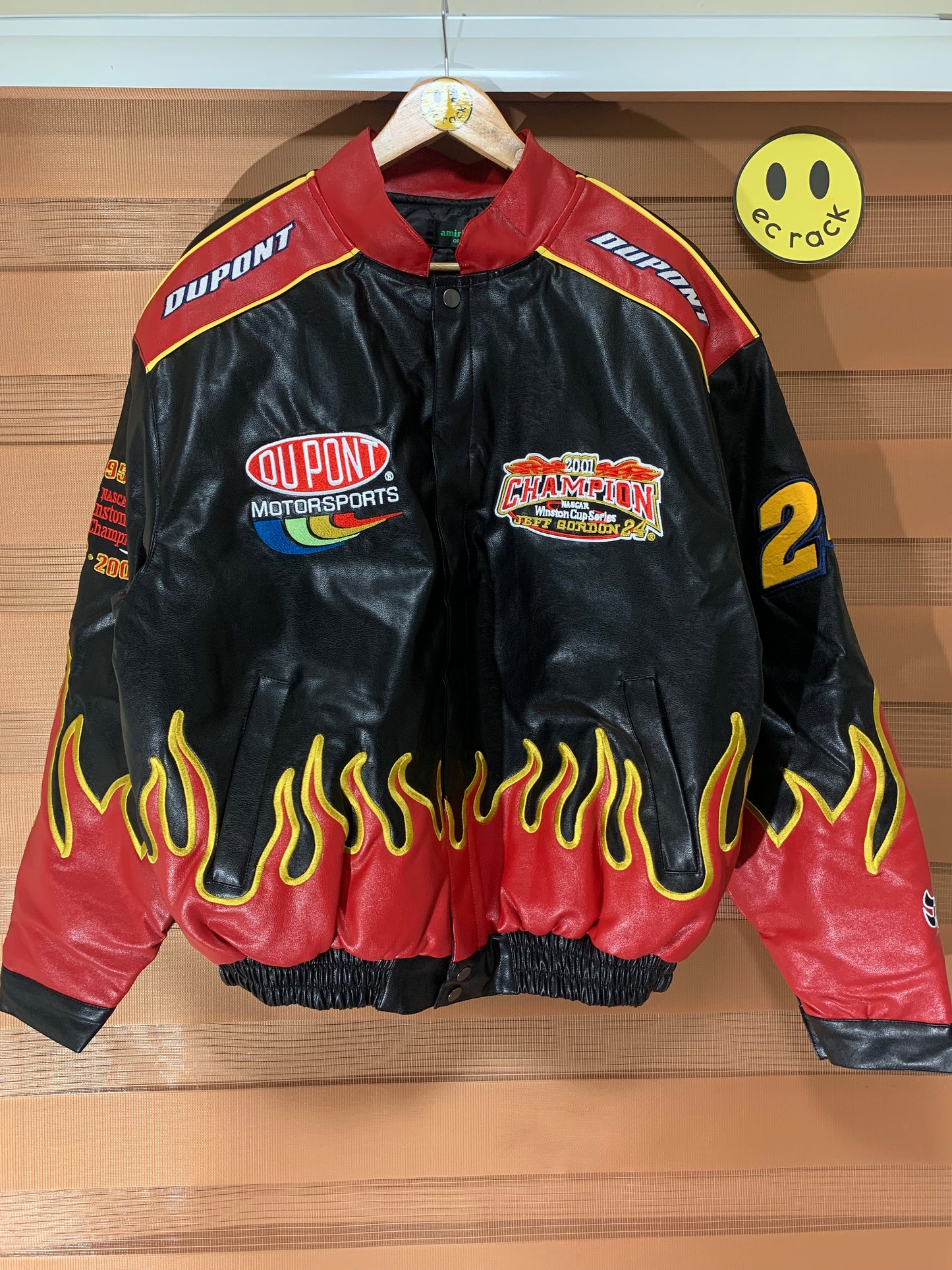 Vintage Dupont Champion Flame Leather Jacket