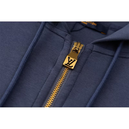 [New] Louis Vuitton Zip Up Hoodie (Navy)
