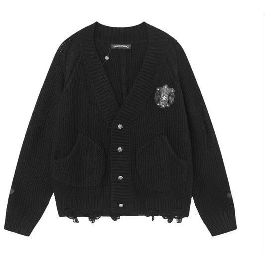 [New] Chrome Hearts Distressed Cardigan