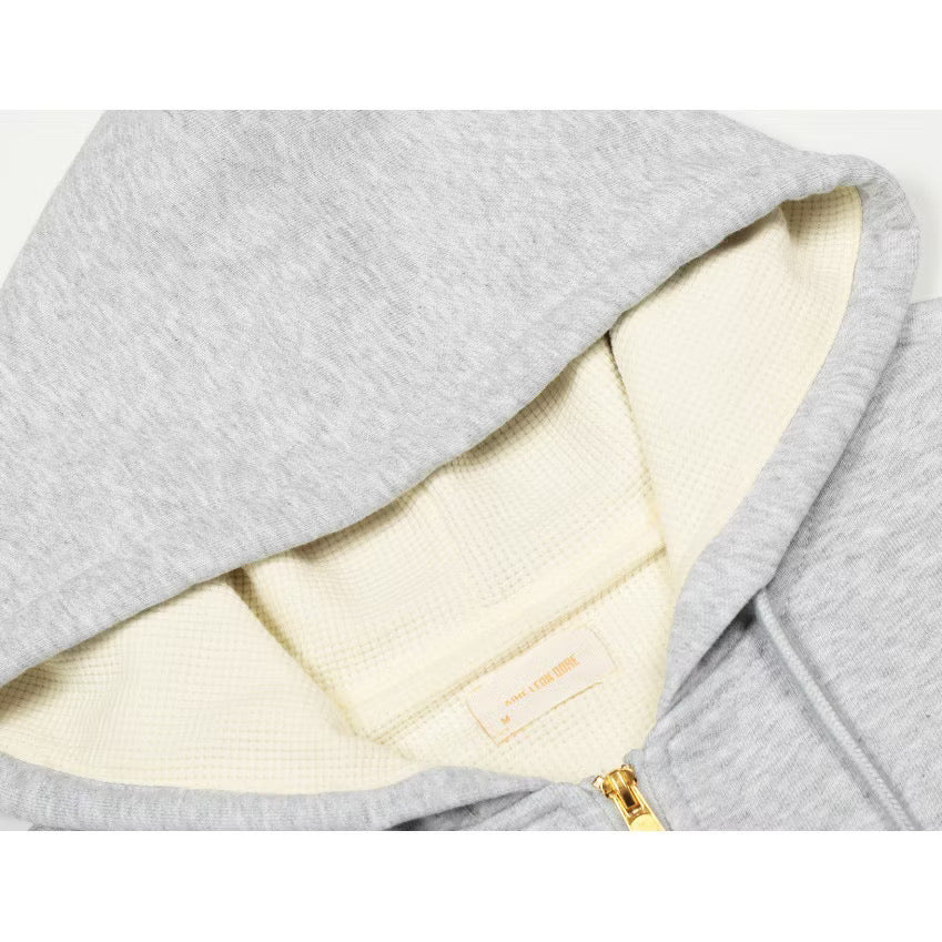 [New] Aime Leon Dore Waffle Lined Full Zip Hoodie