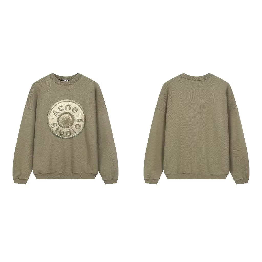 [New] Acne Studios Franziska oversized logo-print distressed Sweatshirt