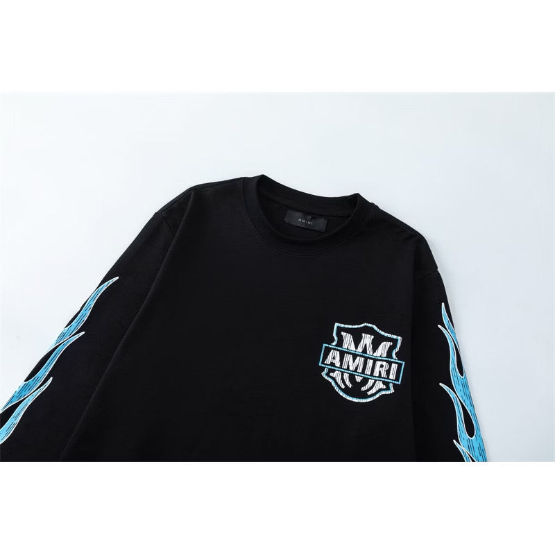 [New] Amiri Hollywood Flame Graphic Longsleeve Tee