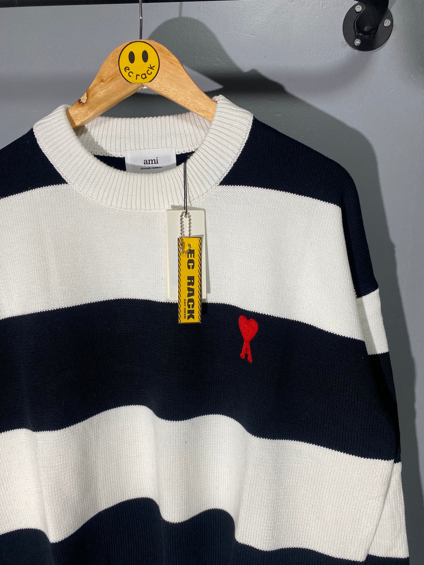 Ami Paris Knitted Stripe Sweatshirt