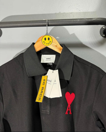 [New] Ami Paris Big Logo Polo Shirt (Black)