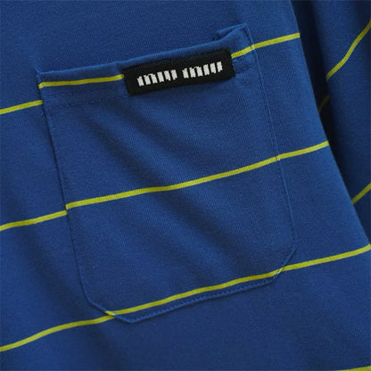 [New] MiuMiu Striped Pocket Tee (Blue)