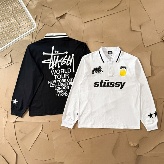 [New] Stussy Football Polo Longsleeve