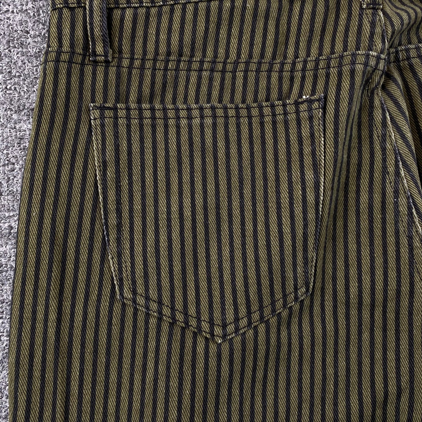 [New] Stussy Pinstripe Jeans (Olive Green)