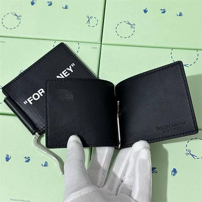 [New] Off White "For Money" Bill Clip Wallet