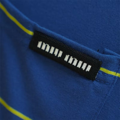 [New] MiuMiu Striped Pocket Tee (Blue)