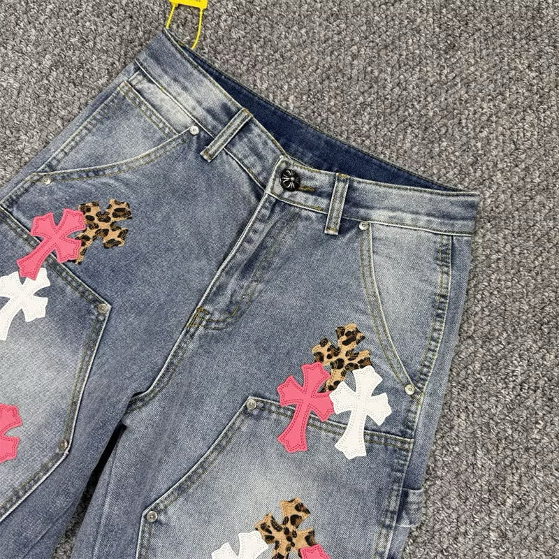 [New] Chrome Hearts Denim Double Knee Pants