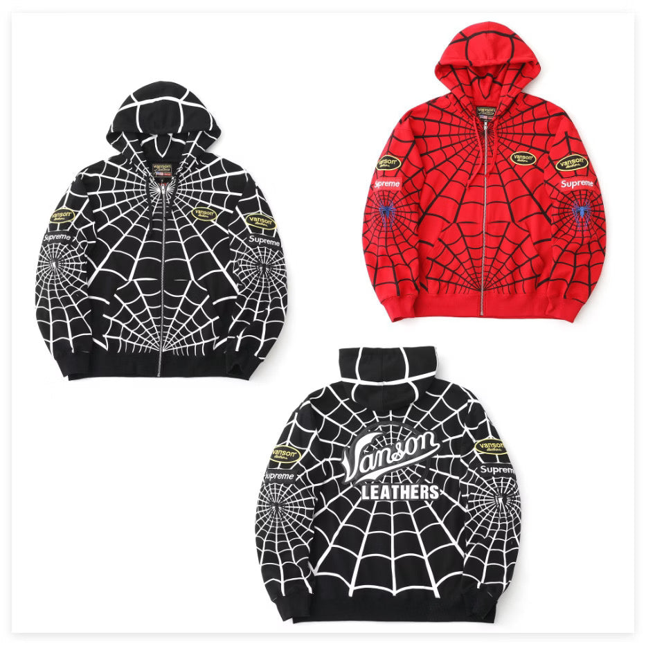 [New] Supreme Vanson SpiderMan Hoodie