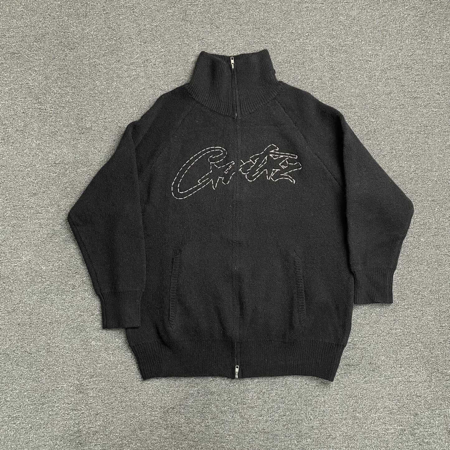 [New] Corteiz Allstarz Zip Up Knit Sweater