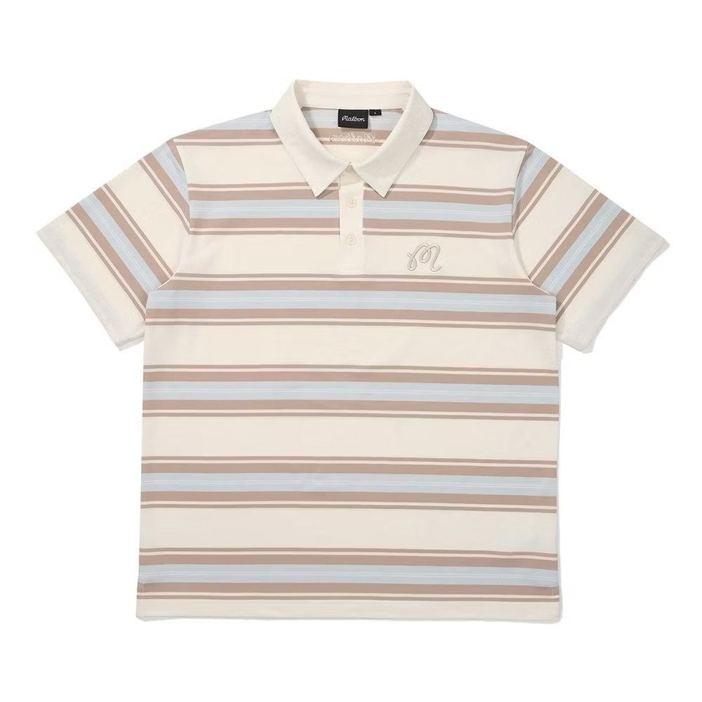 [New] Malbon Golf Striped Polo Shirt