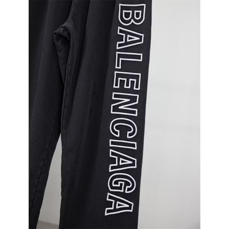 [New] Balenciaga Embroidered Logo Relaxed Pants