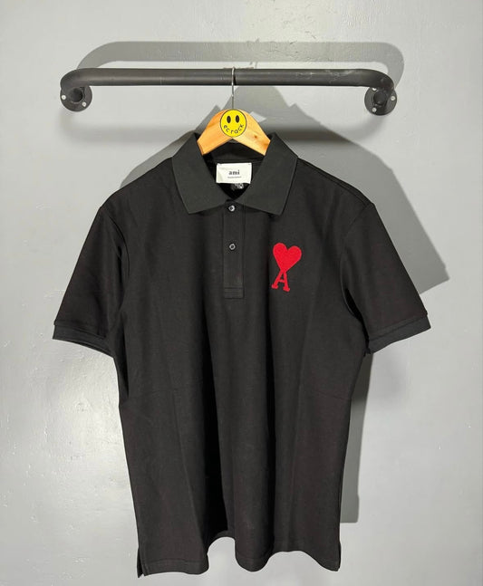 [New] Ami Paris Big Logo Polo Shirt (Black)