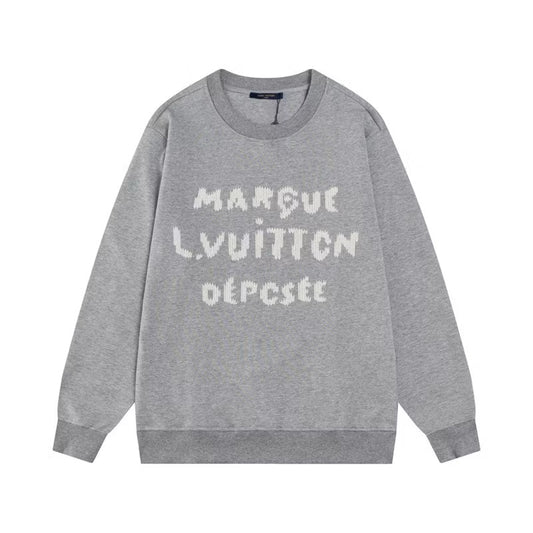 [New] Louis Vuitton Signature Gray Sweatshirt