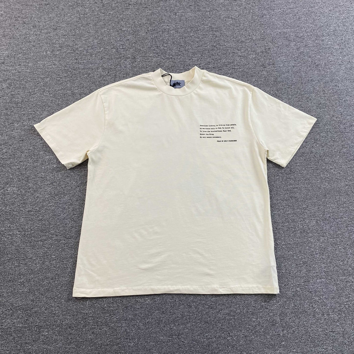 [New] Fear of God x Barriers Tee (Cream)