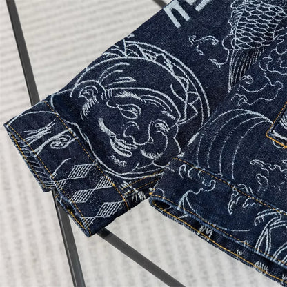 [New] Evisu All Over Print Denim Jacket