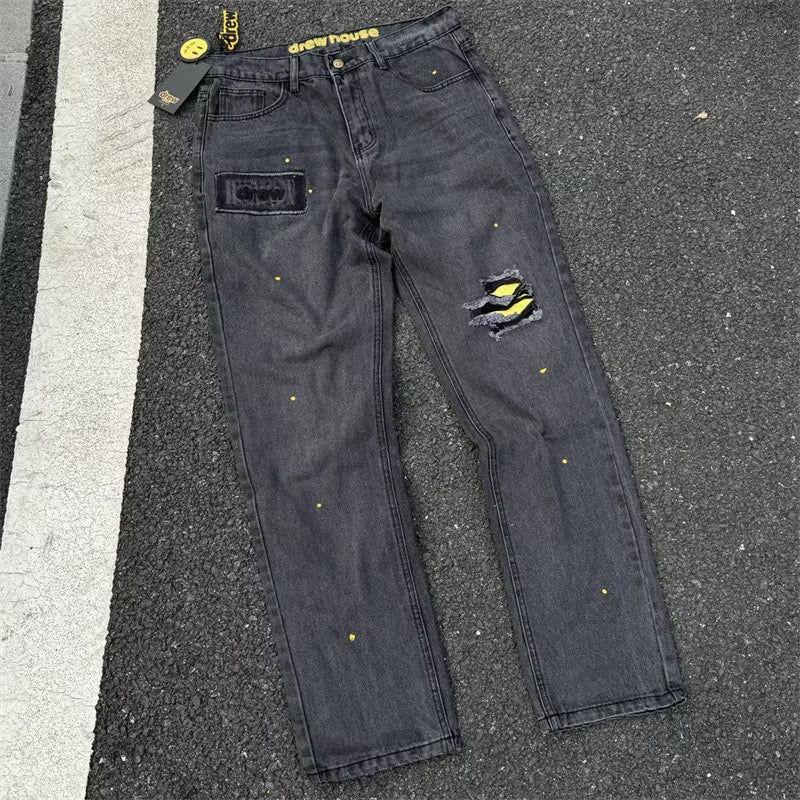 [New] Drew House Straight-Leg Jeans Black