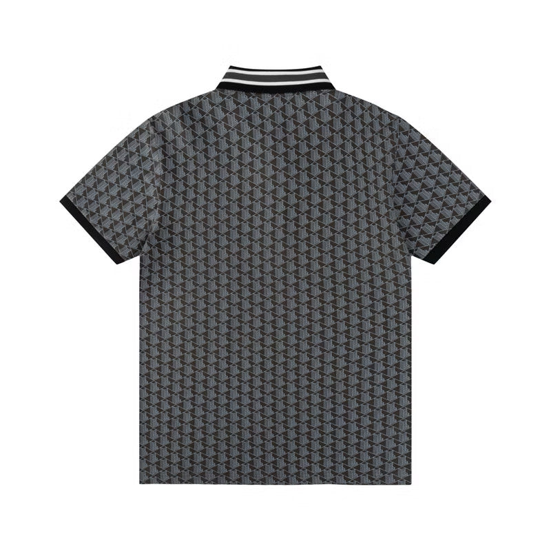 [New] Lacoste Monogram Polo Shirt (Black)