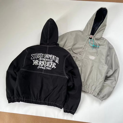 [New] Stussy Workgear Zip Up Hooded Jacket