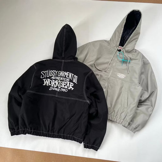 [New] Stussy Workgear Zip Up Hooded Jacket