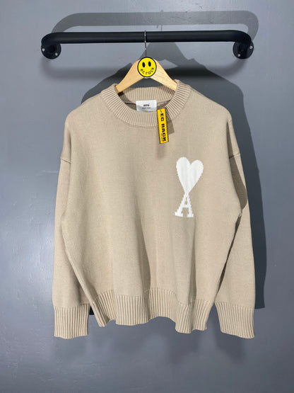 [New] Ami Knitted Sweatshirt (Beige)