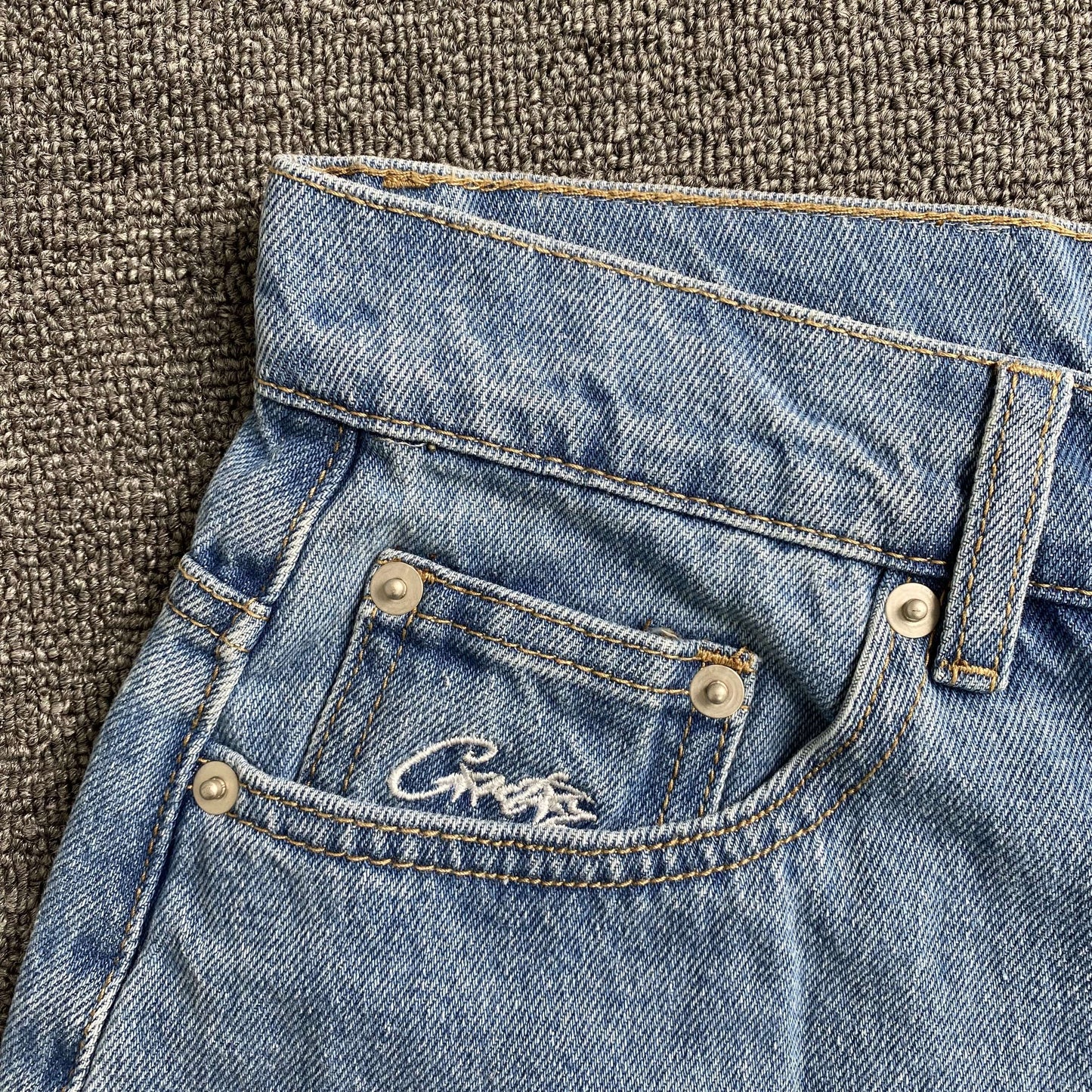 [New] Corteiz Logo Denim Shorts