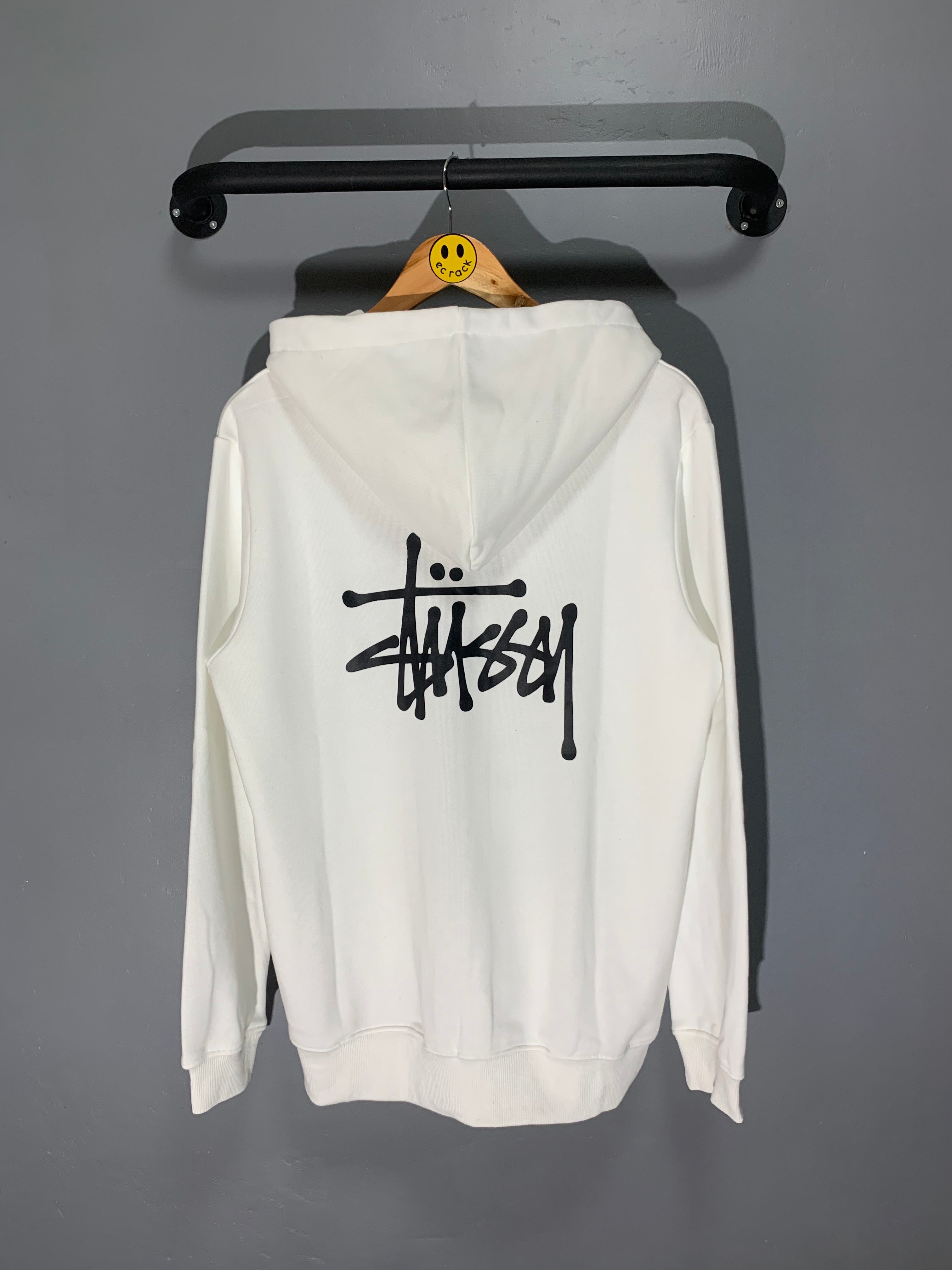 [New] Stussy Zip Up Hoodie (White) – EC RACK
