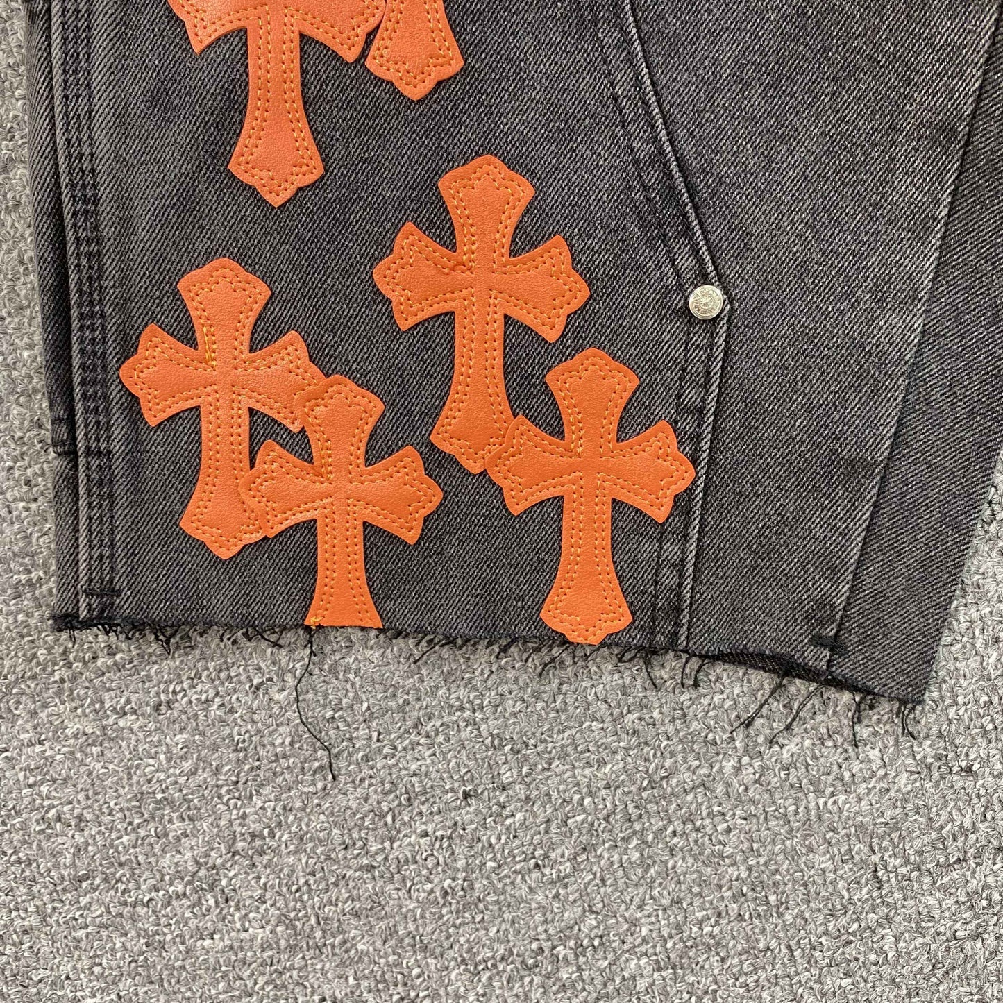 [New] Chrome Hearts Denim Double Knee Carpenter Shorts
