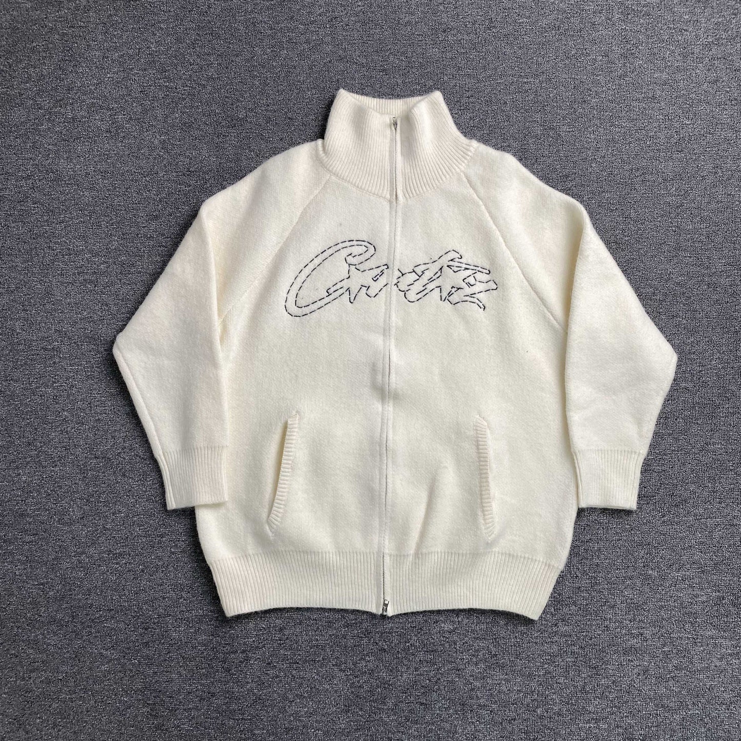 [New] Corteiz Allstarz Zip Up Knit Sweater