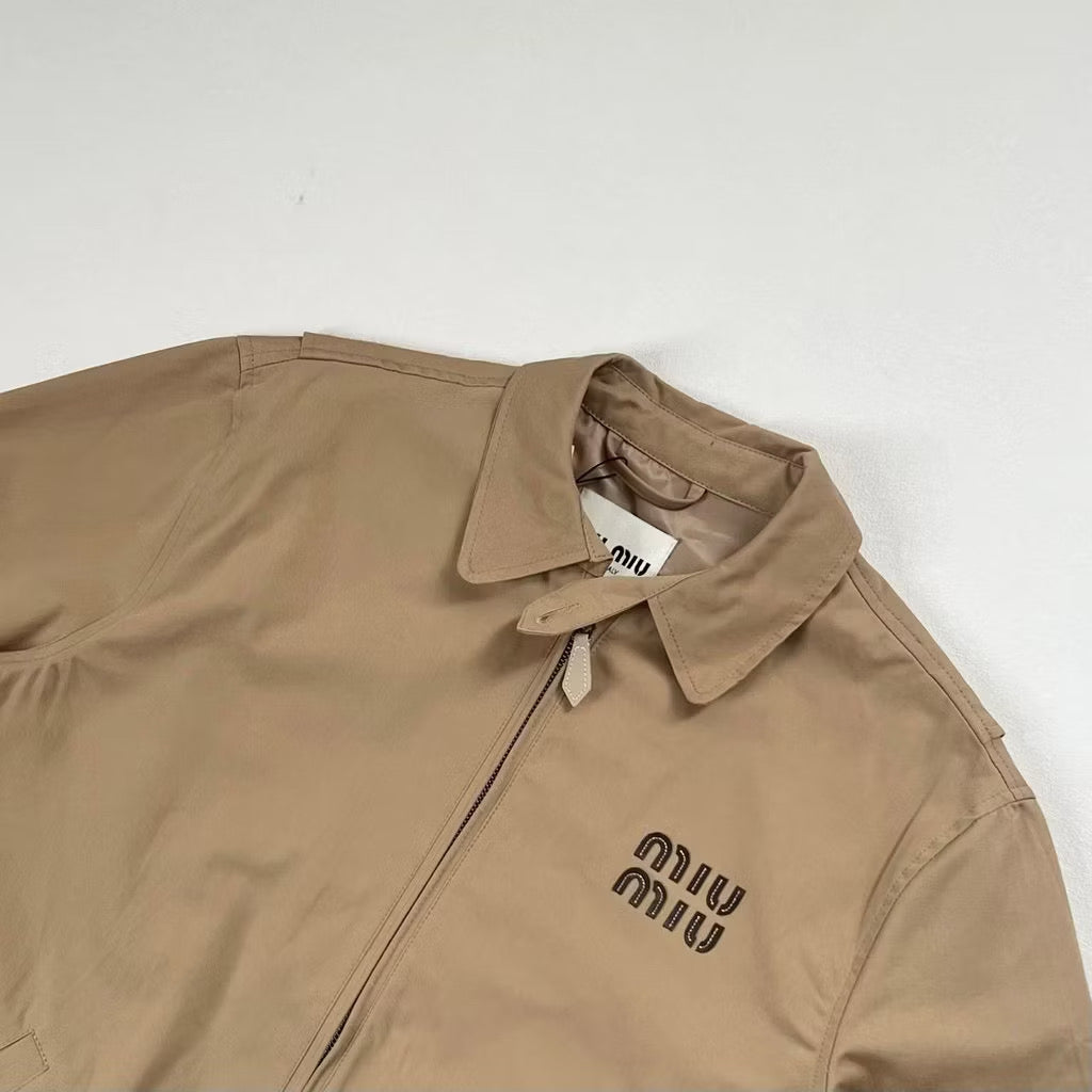 [New] MiuMiu Embroidered Logo Jacket