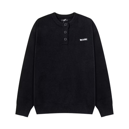[New] Welldone Half Button Knit Sweater