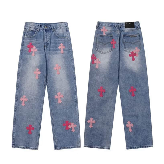 [New] Chrome Hearts Cross Pants (Pink Cross)