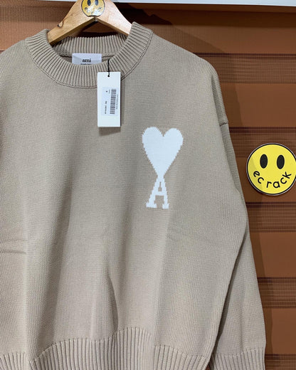 Ami Knitted Sweatshirt (Beige)