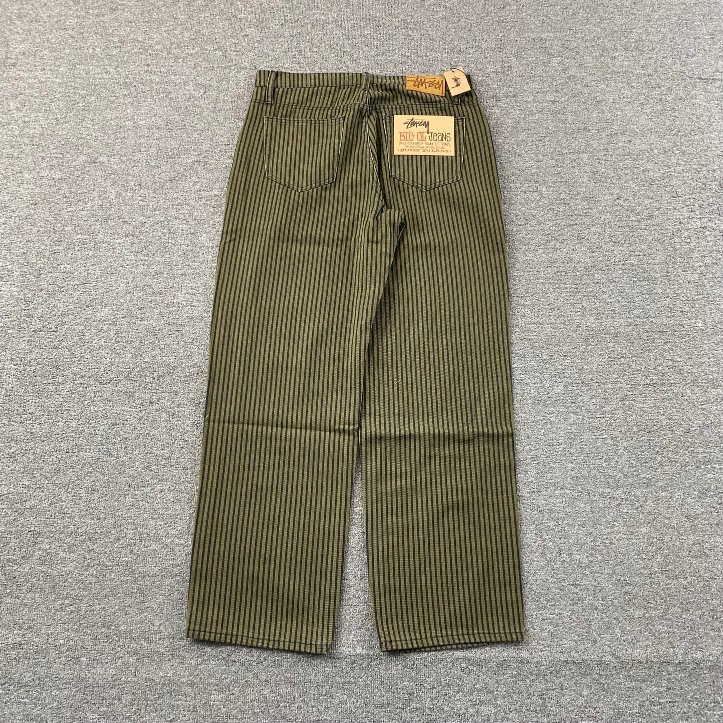 [New] Stussy Pinstripe Jeans (Olive Green)
