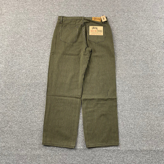 [New] Stussy Pinstripe Jeans (Olive Green)