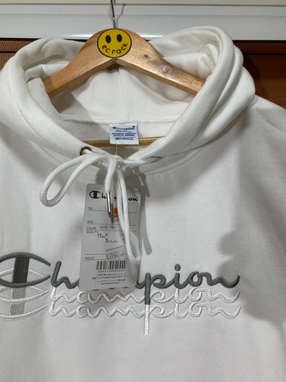 Champion Embroidered Logo Hoodie (White)