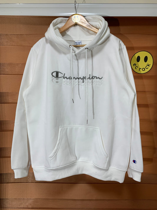 Champion Embroidered Logo Hoodie (White)